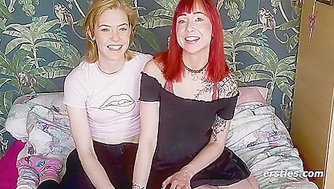 Shaky lesbian getting wild in the kitchen